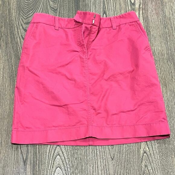 Ann Taylor Womens Mini Skirt High Rise Cotton Blend Stretch Pink Petite Size 6P - Picture 1 of 7